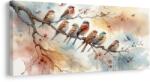 Dovido Tablou păsări colorate pe ramură - 120x60
