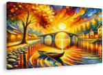 Dovido Tablou peisaj de toamnă cu barcă - 120x80