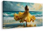 Dovido Tablou femeie în rochie galbenă pe plajă - 60x40