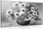 Dovido Tablou pictură în ulei florilor de vară în design alb-negru - 30x20