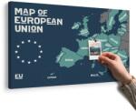 Dovido Tablou pe plută harta educațională cu denumirile țărilor uniunii europene - 120x80 wooden