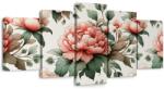 Dovido Tablou 5-piese bujori în tonuri delicate - 200x100