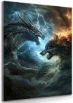 Dovido Tablou bătălie dintre dragon și lup - 20x30