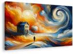 Dovido Tablou casă singuratică în furtună - 30x20