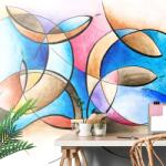 Dovido Tapet pictură abstractă de forme - 98x66