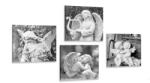 Dovido Set tablouri pace cerească în design alb-negru - 4x 60x60