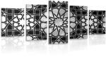 Dovido Tablou 5-piese mozaică orientală în design alb-negru - 200x100