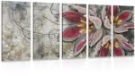 Dovido Tablou 5-piese flori cu perle - 150x75