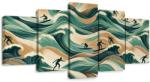 Dovido Tablou 5-piese valuri de mare și surfing - 150x75