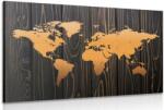 Dovido Tablou harta portocalie pe lemn - 120x80