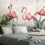 Dovido Tapet autoadeziv flamingo cu atingere vintage - 441x297