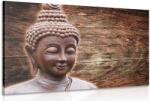 Dovido Tablou statuie Budha pe fundalul din lemn - 60x40