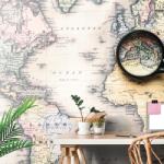Dovido Tapet autoadeziv harta lumii cu lupa - 392x264