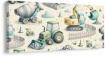Dovido Tablou excavatoare și tractoare pentru copii - 200x100
