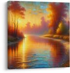 Dovido Tablou râu liniștit în pădurea de toamnă - 30x30