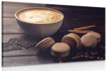 Dovido Tablou cafea cu macarons de ciocolată - 30x20
