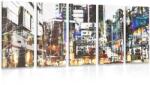 Dovido Tablou 5-piese panoramă abstractă a orașului - 150x75