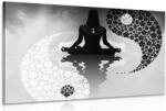 Dovido Tablou yin și yang yoga în design alb-negru - 120x80