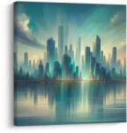 Dovido Tablou reflecție oraș pe suprafața apei - 30x30