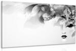 Dovido Tablou fața feminină la modă cu elemente abstracte în design alb-negru - 40x30