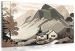 Dovido Tablou cabană scandinavî în munți - 30x20