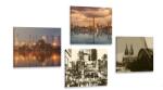 Dovido Set tablouri orașul industrial cu abstracție - 4x 40x40