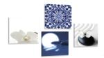Dovido Set tablouri Feng Shui în design alb-albastru - 4x 40x40