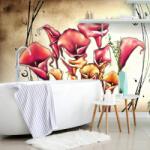 Dovido Tapet flori roșii de calla lilly - 490x330