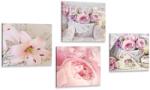 Dovido Set tablouri coșuri cu flori vintage - 4x 60x60