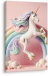 Dovido Tablou lume roz cu unicorn și curcubeu - 80x120