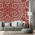 Dovido Tapet autoadeziv Mandala etnică delicată în design vișiniu - 441x297