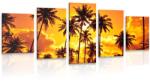 Dovido Tablou 5-piese palmieri de cocos pe plajă - 150x75