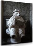 Dovido Tablou urs polar cu ziar pe toaletă - 40x60