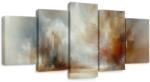 Dovido Tablou 5-piese culori calde în abstract - 100x50