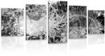 Dovido Tablou 5-piese artă abstractă alb-negru - 200x100