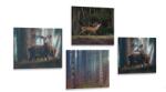 Dovido Set tablouri farmecul animalelor din pădure - 4x 60x60