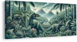 Dovido Tablou lumea preistorică a dinozaurilor în junglă - 120x60