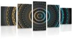 Dovido Tablou 5-piese Mandala cu modelul de soare - 150x75