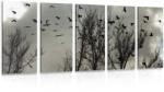 Dovido Tablou 5-piese turmă de ciori - 200x100