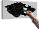 Dovido Tablou pe plută hartă modernă gri-negru a Cehiei - 140x70 transparent