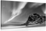 Dovido Tablou aurora polară în Norvegia în design alb-negru - 30x20