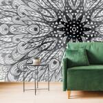 Dovido Tapet ornament etnic unic în alb-negru - 539x363