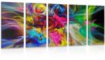 Dovido Tablou 5-piese haosul de culoare abstractă - 100x50