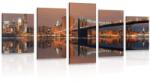 Dovido Tablou 5-piese reflexie Manhattanului în apă - 200x100