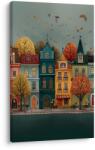 Dovido Tablou case colorate în frunze de toamnă - 40x60