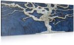 Dovido Tablou copacul abstract pe lemn cu contrast albastru - 120x60