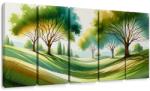 Dovido Tablou 5-piese copacul vieții liniștit - 200x100