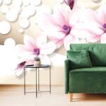 Dovido Tapet magnolie pe fundalul abstract - 147x99
