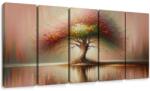 Dovido Tablou 5-piese arborele vieții cu reflecție - 100x50