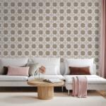 Dovido Tapet autoadeziv ornamente florale maro - 147x99